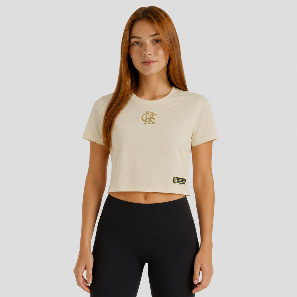 Cropped Flamengo Dry Soccer Feminino Off White