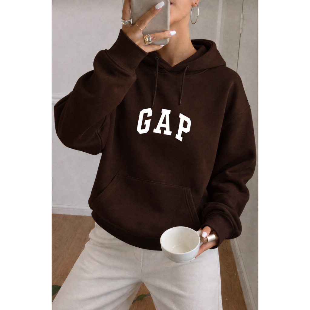 Moletom Canguru Feminino GAP Com Capuz Básico Inverno Capote