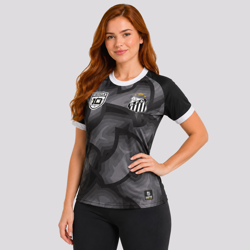 Camisa Santos Selica Feminina Preta · foto 2
