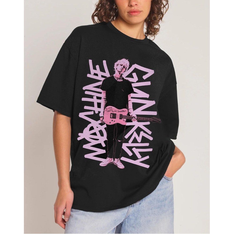 「Mina Hana」Camiseta Feminina Machine Gun Kelly Estampa Rap Hip Hop Confortável Estilosa Tendência Moda Feminina