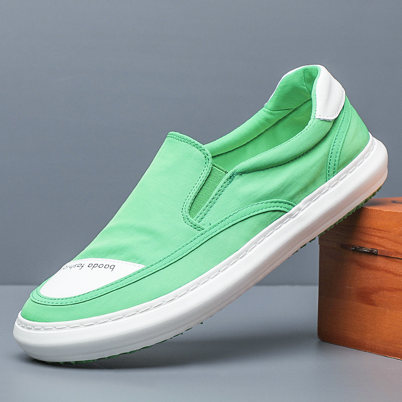 T na moda sapatos masculinos verão respirável sapatos casuais sapatos de lona masculinos deslizamento-On europeu america
