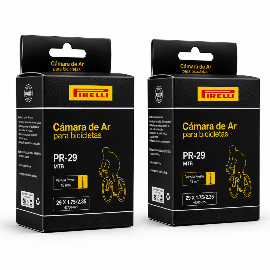KIT 2 CÂMARAS DE AR PIRELLI MTB ARO 29 1.75/2.35 PRESTA 48MM PROMOÇÃO