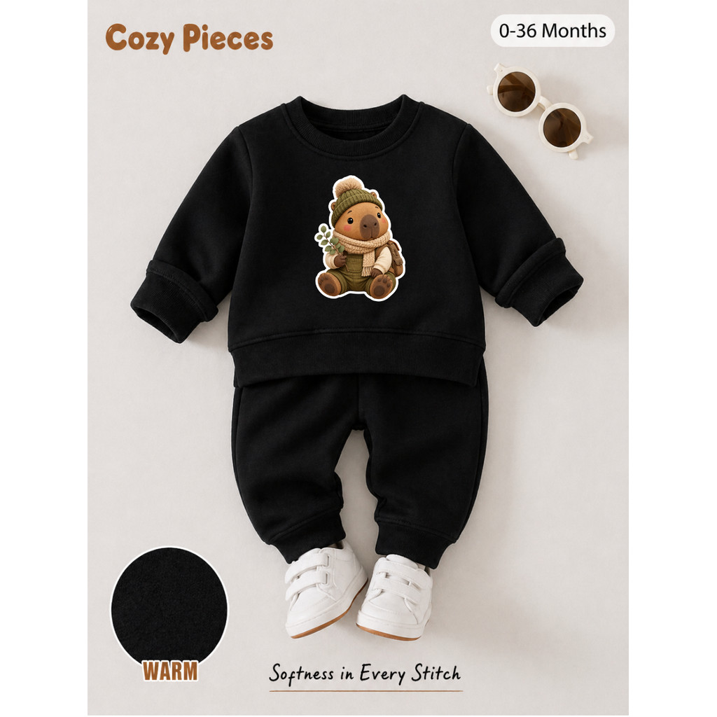 Conjunto Moletom Infantil Felpado Ursinho Bebê 50% Algodão Inverno Menino Menina G ao 4 Mali Arte