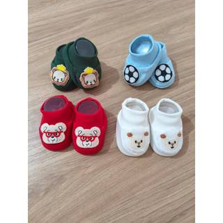 kit 4 pares meia sapatinho  bebê menino bichinhos