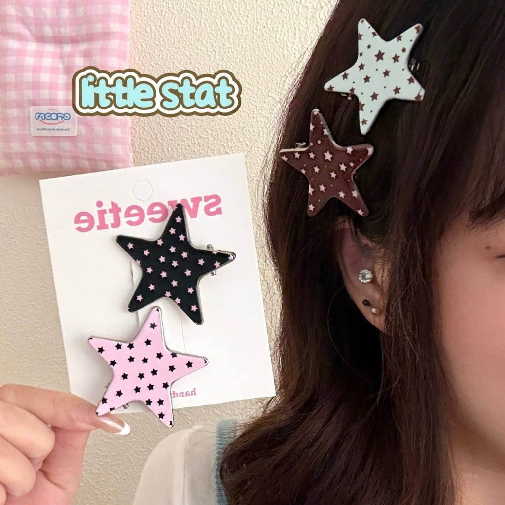 Nova moda estrela bolinhas hairpin menina coração único na moda franja clipe simples lado acessórios para o cabelo doce
