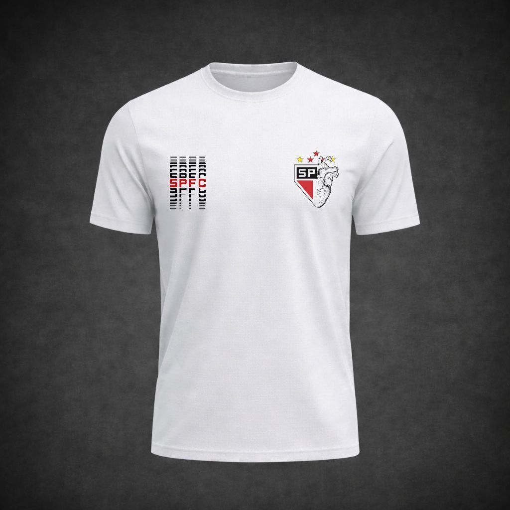 Camisa Masculina  SPFC São Paulo Tricolor Camisa De Time Tricolor100% Algodão Envio Rápido/Imediato Polar.clothing.store