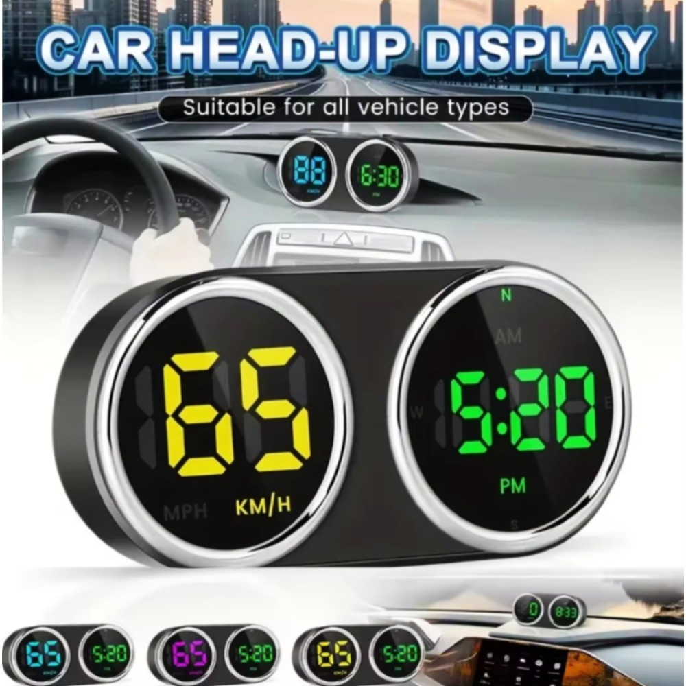 GPS Heads Up Display Com MPH/KMH Painel Digital De Carro Speedomete QC3.0 Carregador Rápido , Plug & Play Para Barco Cam