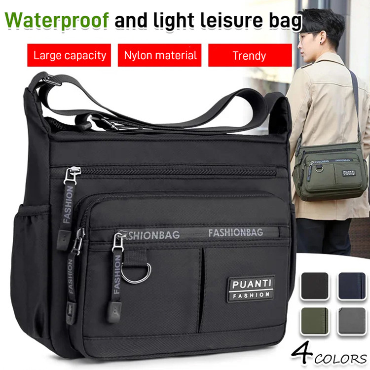【Perfeito para Viagens】[Ideal para Viagens] Bolsa Leve/Impermeável/Casual/Transversal/Para Homens