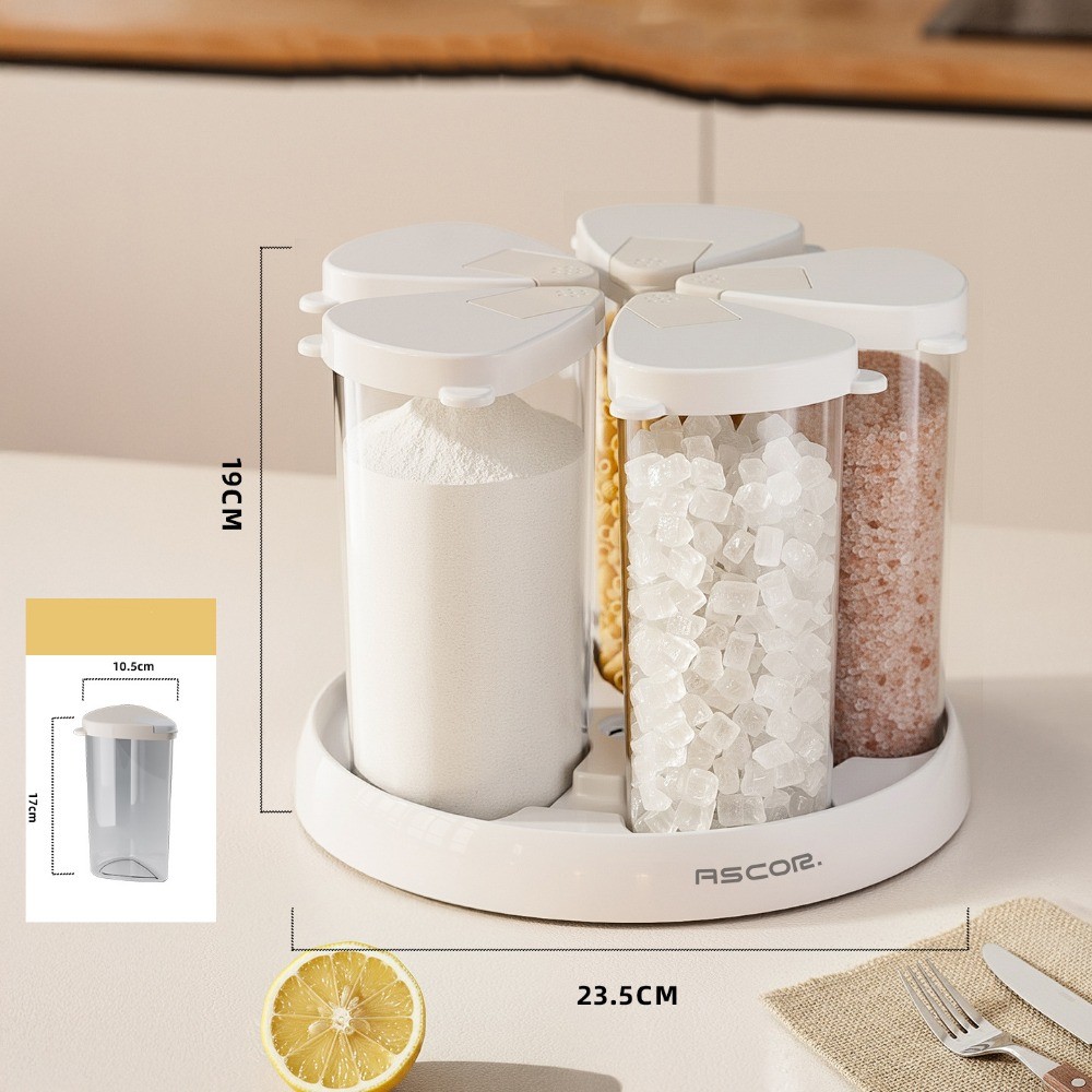 360 ° Distribuidor Giratório De Arroz , Recipiente Hermético De Armazenamento De Alimentos Secos , Organizador De Cozinh
