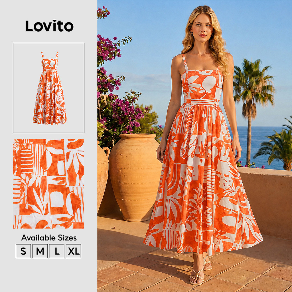 Lovito Férias Vestido Tropical Verão/Vestido Primavera Para Mulheres…