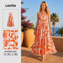 Lovito Férias Vestido Tropical Verão/Vestido Primavera Para Mulheres LBL17602