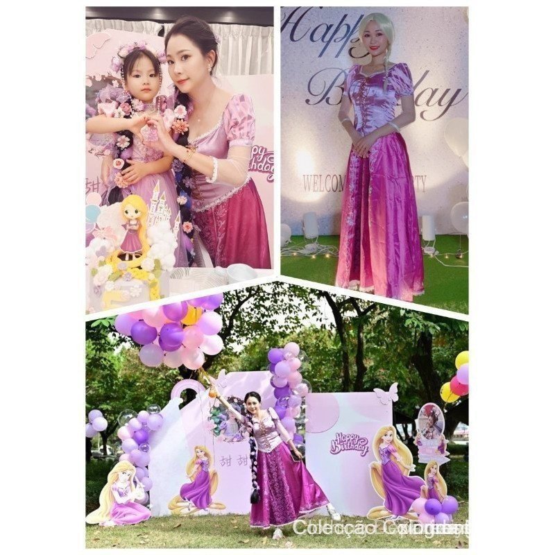 Novidades: Peruca Trançada da Rapunzel para Cosplay, Fantasia de Carnaval para Adultos, Vestido de Festa, Fantasias Esti — imagem 2 de 2