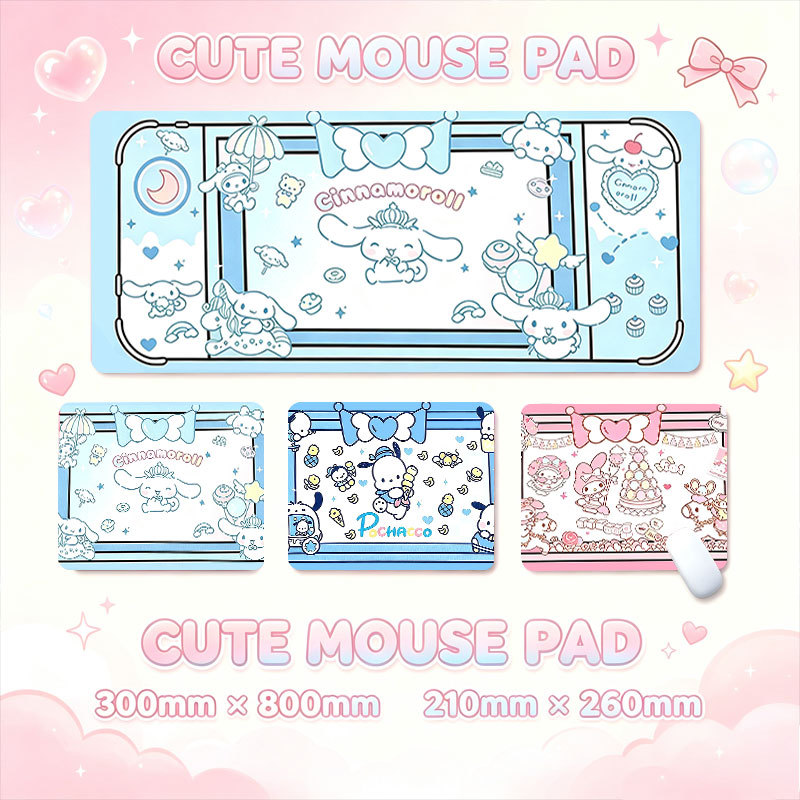 Moldura De Borda Pastel Sanrio & Star Magic Circle Gaming Mouse Pad Estendido Ci