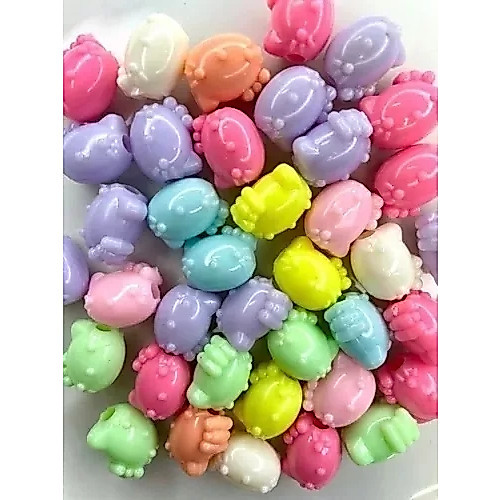 50 Pcs Contas Infantis Coloridas E Transparentes Kitty Gato diy
