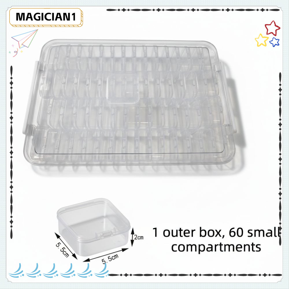 Caixa De Armazenamento Transparente MAGICIAN , Organizadora De Plástico De Grande Capacidade , Recipientes De 60 Slots