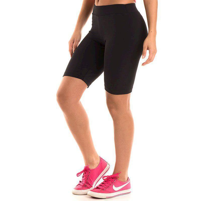 Bermuda legging suplex ciclista lisa feminina cintura alta academia não fica transparente