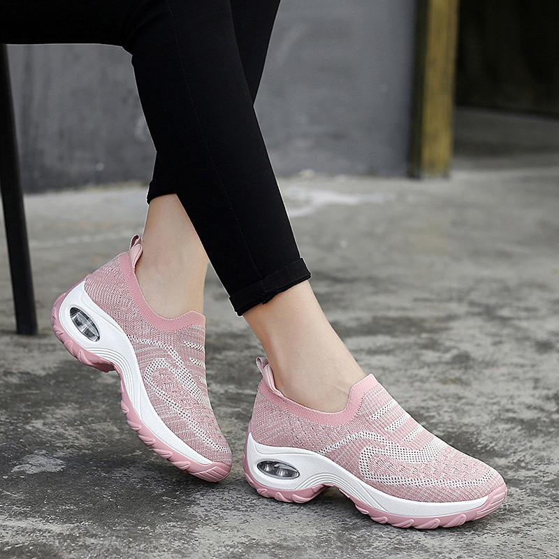 Novos sapatos esportivos femininos voando tecido almofada de ar sapatos 2023 primavera sapatos casuais femininos tendênc