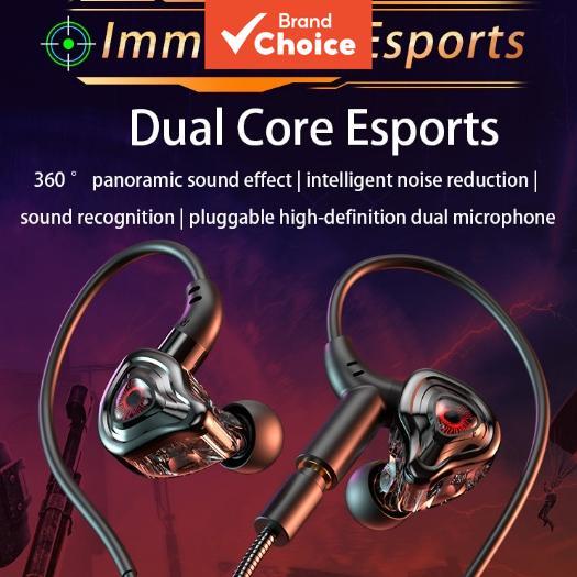  SPRISE G59 Fone de Ouvido com Fio para Jogos com Grave, Microfone Duplo, Cancelamento de Ruído, PC, Desktop, Headset,