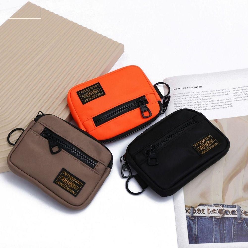 Bolsa De Moedas De Lona , Carteira Masculina De Pano Oxford Portátil , Porta-Cartões Estilo Coreano Com Zíper Curta