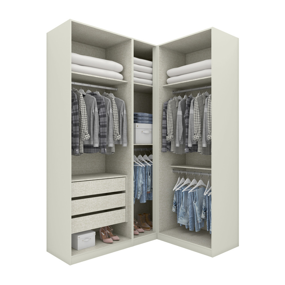 Guarda Roupa Modulado De Canto 5 Portas 3 Gavetas Bellagio Casa 812 — imagem 2 de 2