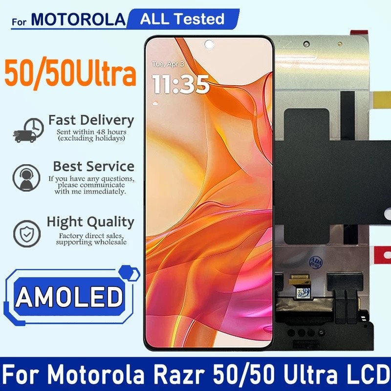 6.9 " AMOLED Para Motorola Razr 50 Ultra Principal Display LCD Tela De Toque Dig