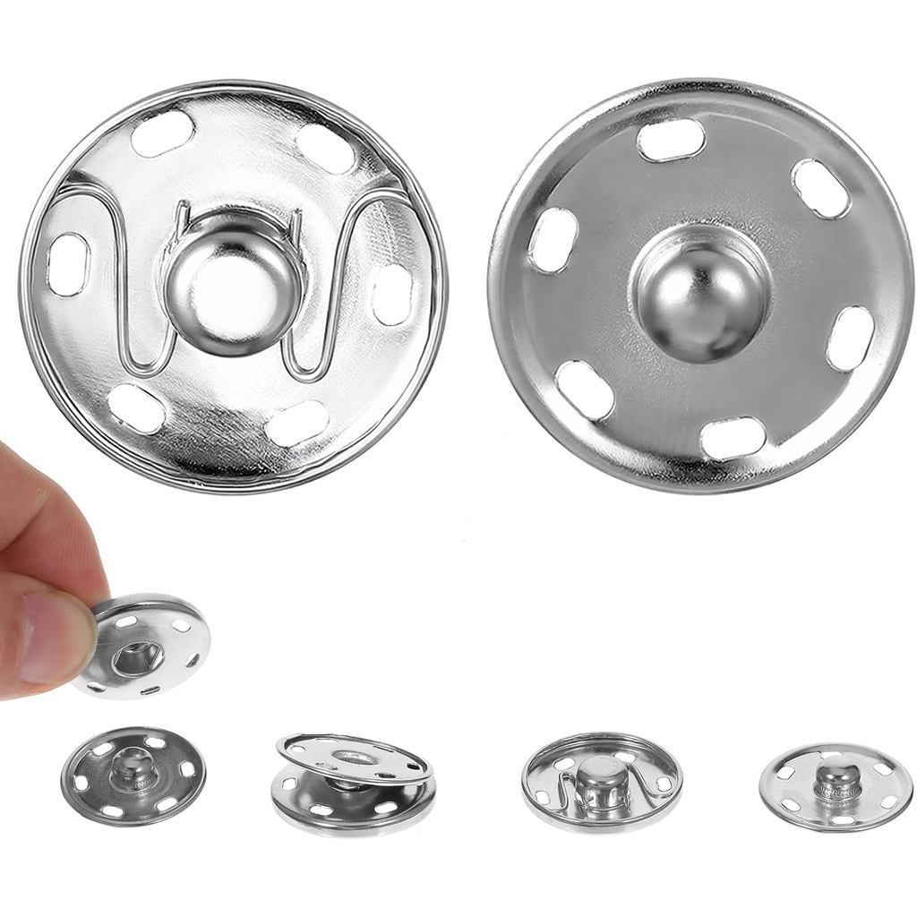 TIESOME 24 Pares de Botões de Pressão Grandes, Botões de Pressão de 25mm para Roupas, Fechos de Pressão para Costurar, M
