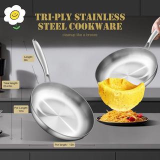 maoting } Frigideira 410 De Aço Inoxidável , Não Resistente , Sem Revestimento , Para Casa , Cozinha , Uso Diário De Pre