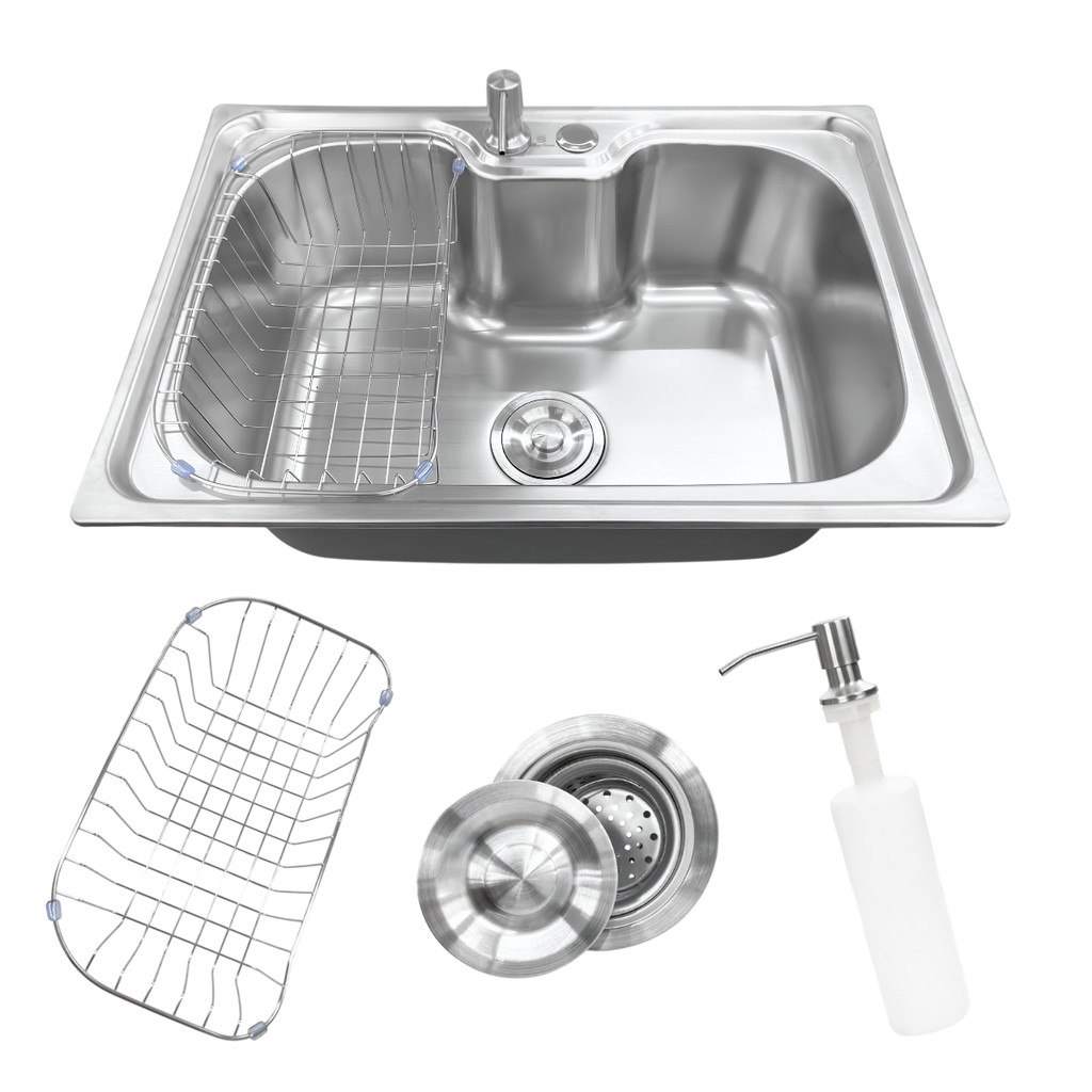 Cuba Para Cozinha Gourmet Pia Aço Inox 60x42cm Com Acessórios Cesto Escorredor D