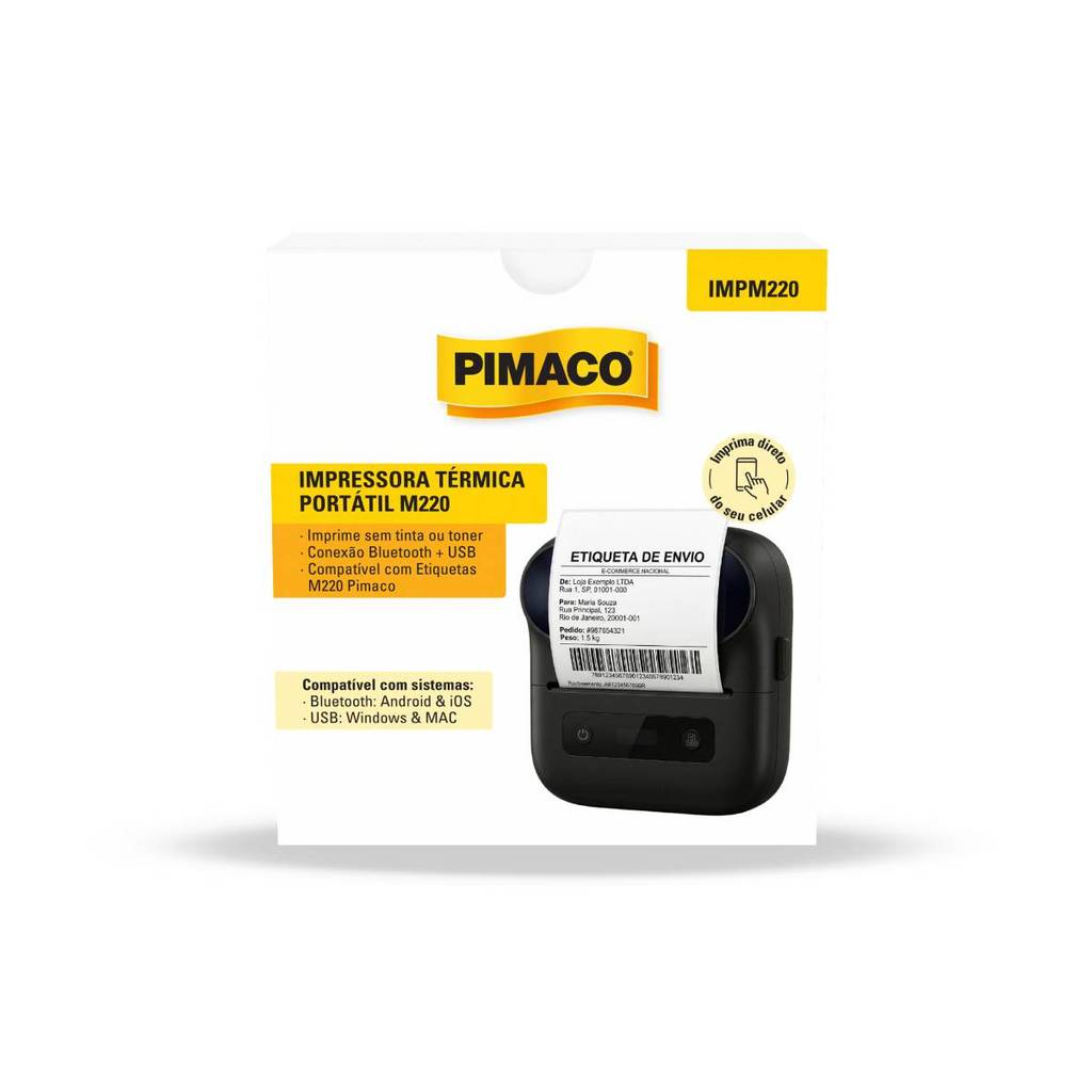 Impressora térmica portátil de etiqueta IMPM220 Pimaco — imagem 2 de 2
