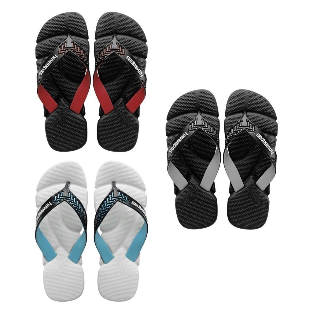 Kit 03 Pares De Chinelo Sandália Masculino Havainas Power De Borracha Macia Antiderrapante Com Tiras Grossas Reforçadas