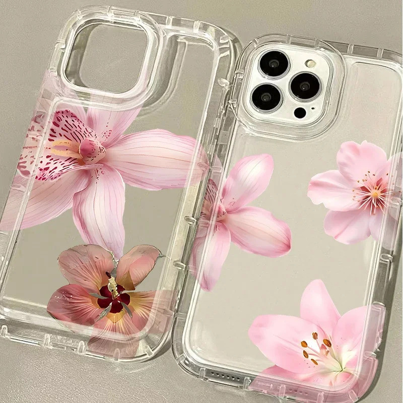 Capa de Telefone com Padrão de Flor de Lírio para Samsung Galaxy A53 A34 A24 A05 A05S A14 A13 A23 A33 A73 A32 A52 A52S
