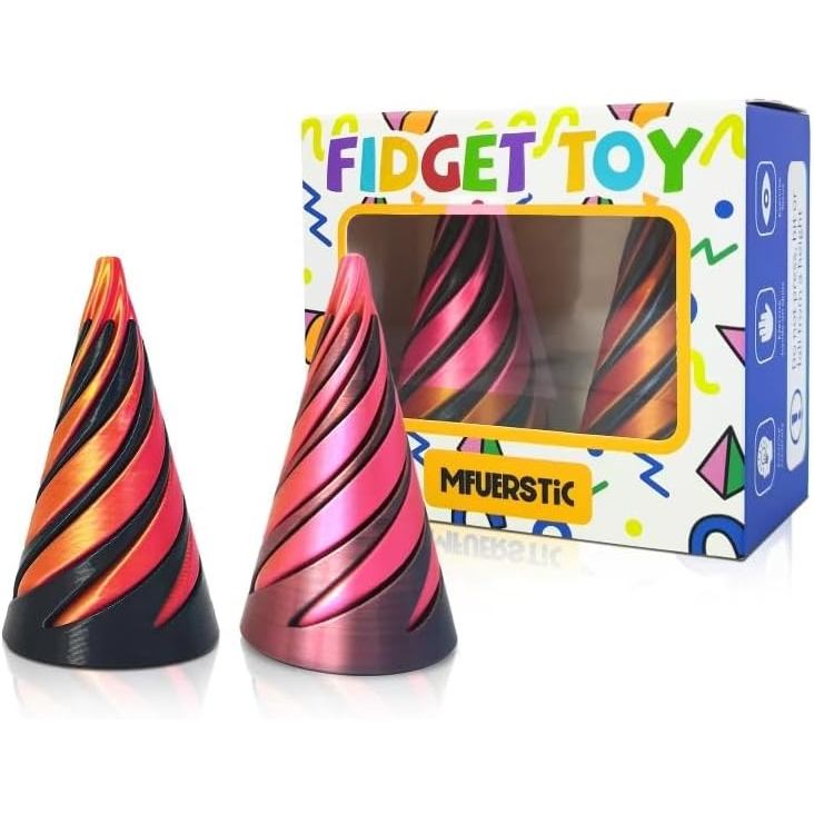 2 Peças de Brinquedos Anti-estresse Pirâmide Impossível, Cone Impossível Impresso em 3D, Brinquedo Anti-estresse Cone Es