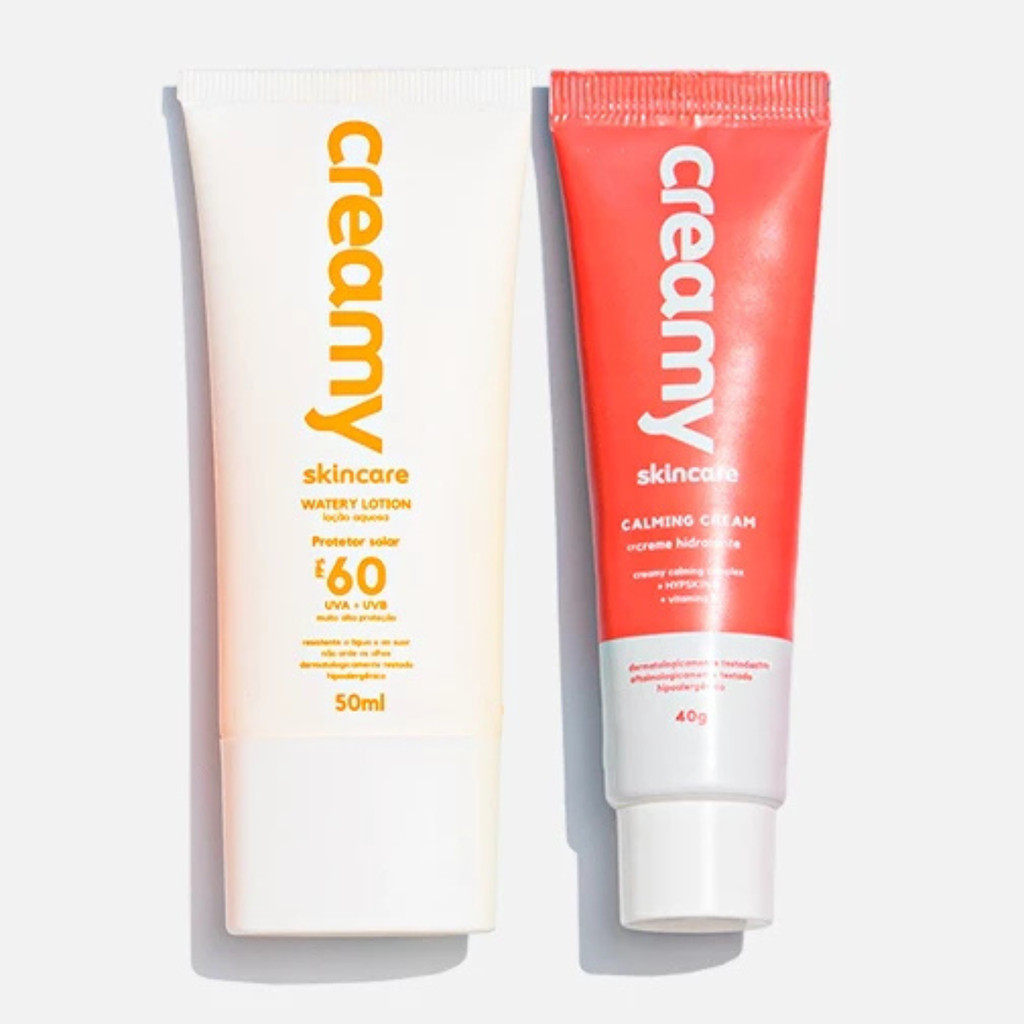 Kit Duo Skincare com protetor solar e creme hidratante