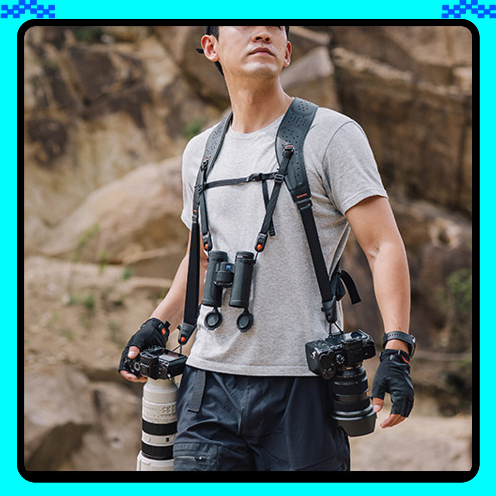 PGYTECH Camera Strap Master , Arnês De Ombro Duplo De Couro Para 3 Câmeras Câmera Ajustável Fotografia Profissional