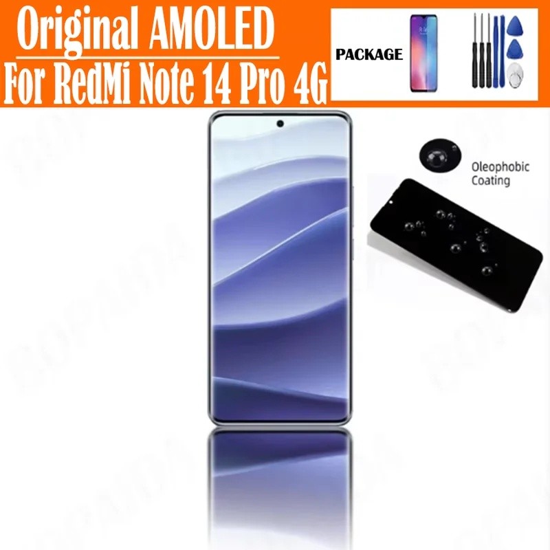 Original 6.67 " AMOLED Para Xiaomi Redmi Nota 14 Pro 4G LCD 24116racg Display Pe
