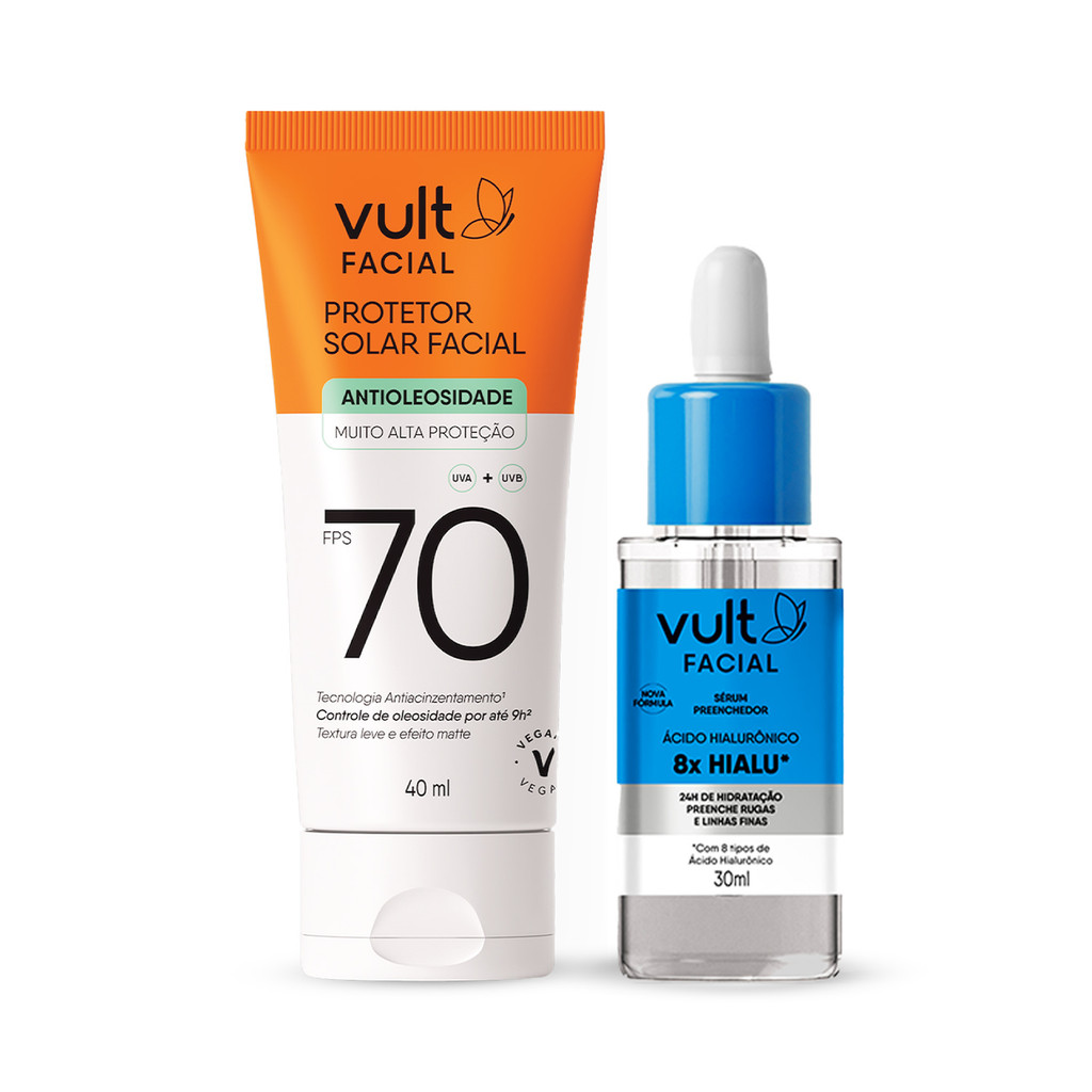 Kit Vult Facial Antioleosidade Ácido Hialurônico Duo (2 Produtos)
