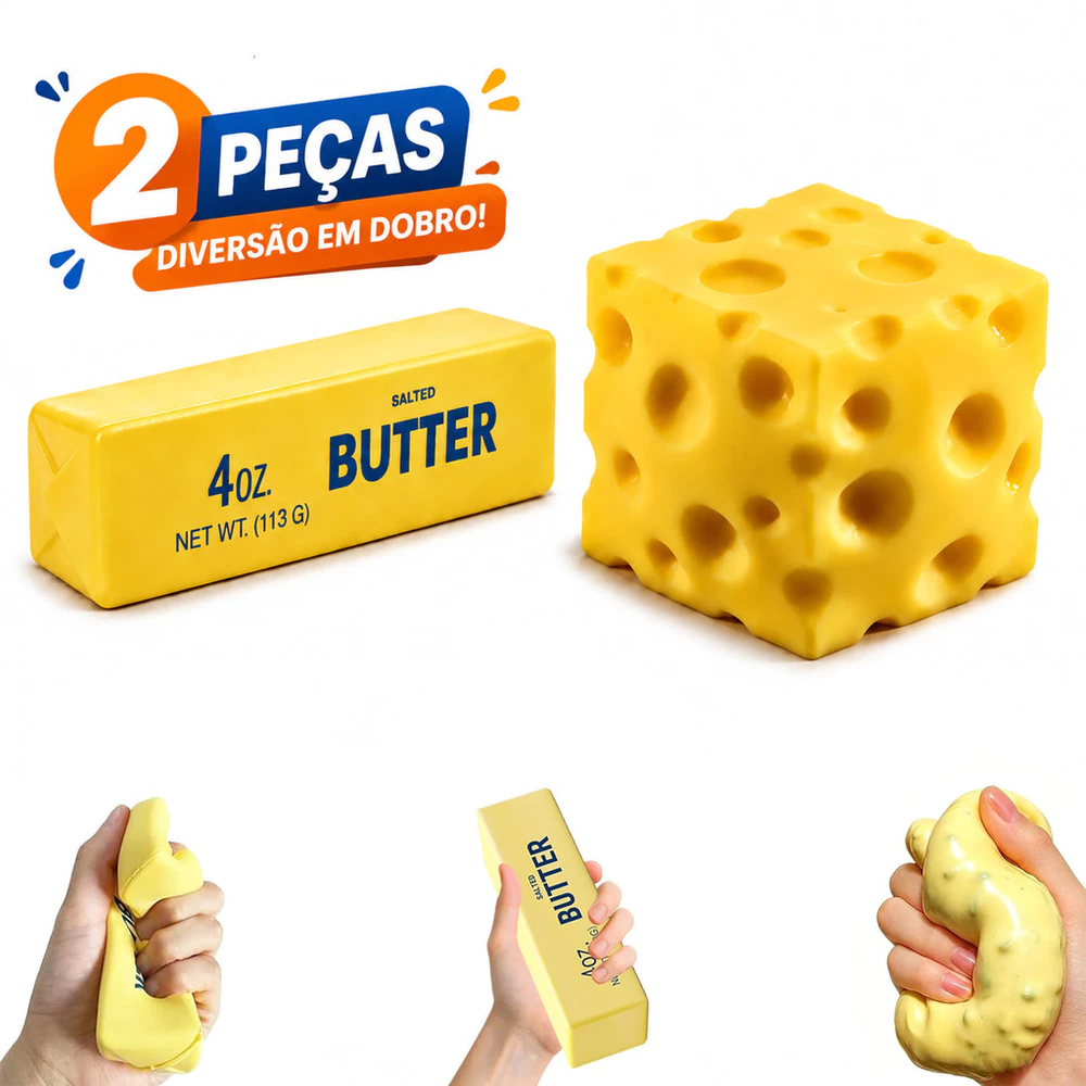 Brinquedos macios para apertar, brinquedos antiestresse em formato de manteiga e queijo, brinqued