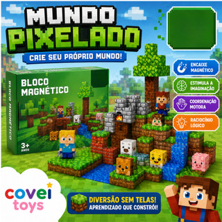Blocos Magnéticos Infantil Educativo Cubos Peças Construção Com Ímã Brinquedo Criativo