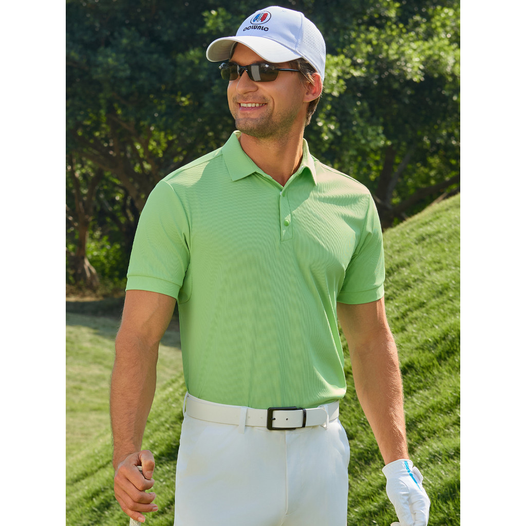 Novas roupas de golfe masculinas cor sólida lapela camisa polo verão roupas masculinas de golfe de secagem rápida respir
