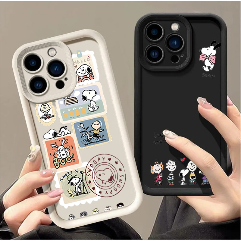 Bonito Snoopy Capa Para Samsung A27 A57 A37 A17 A07 A56 A26 A36 A55 A16 A15 A54 A06 A35 A23 A14 A53 A13 5G Fosco Silicon