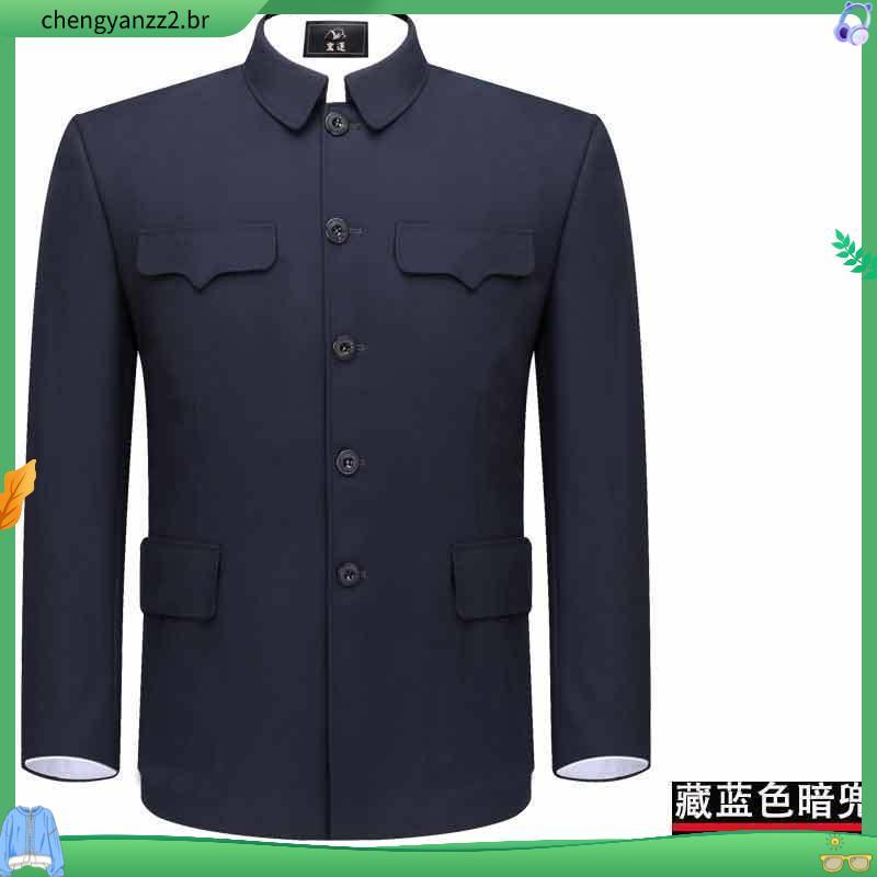 Zhongshan roupas masculinas de meia-idade idosos topos pai roupas vovô jaquetas casuais roupas para idosos zhongshan rou