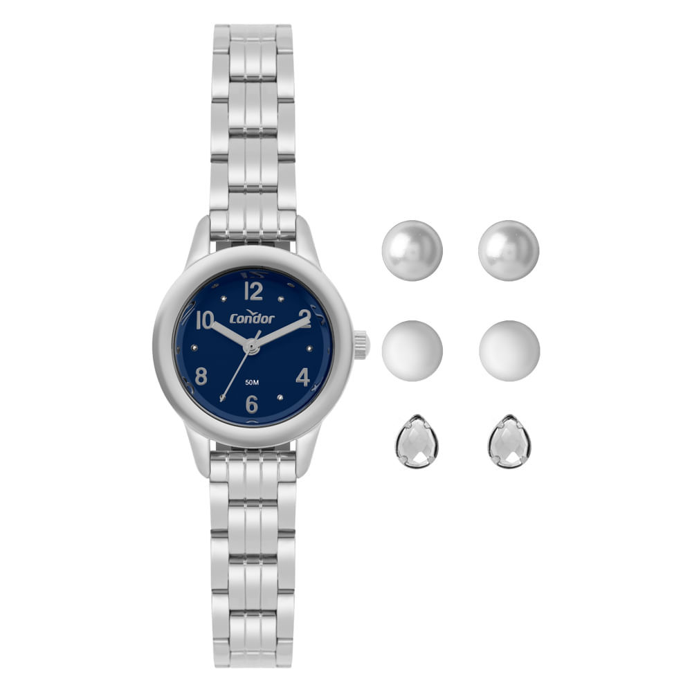 Kit Relógio Condor Feminino Mini Prata - CO2035NZN/K4A