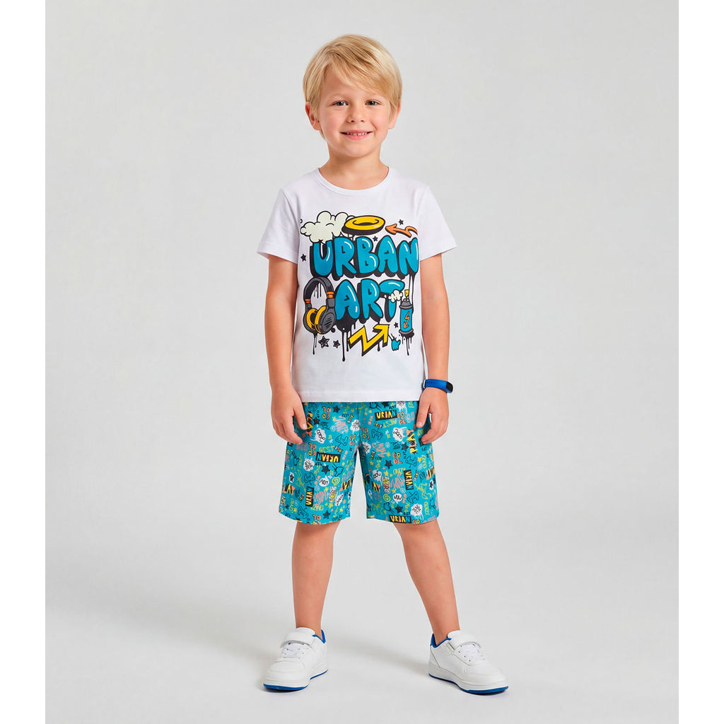 Pijama Infantil Menino Brilha No Escuro Kappes Branco