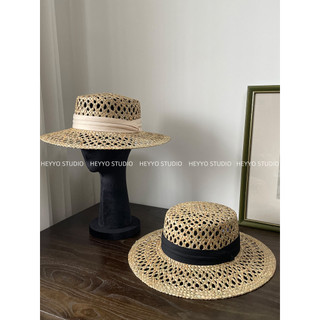 Chapéu de palha tecido à mão de grama salgada Natural feminino primavera verão férias à beira-mar oco chapéu superior pl