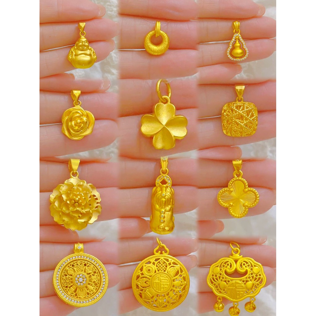 Areia ouro pingente feminino luz luxo High-End simulação dourado trevo de quatro folhas amor pingente ábaco fortuna Char