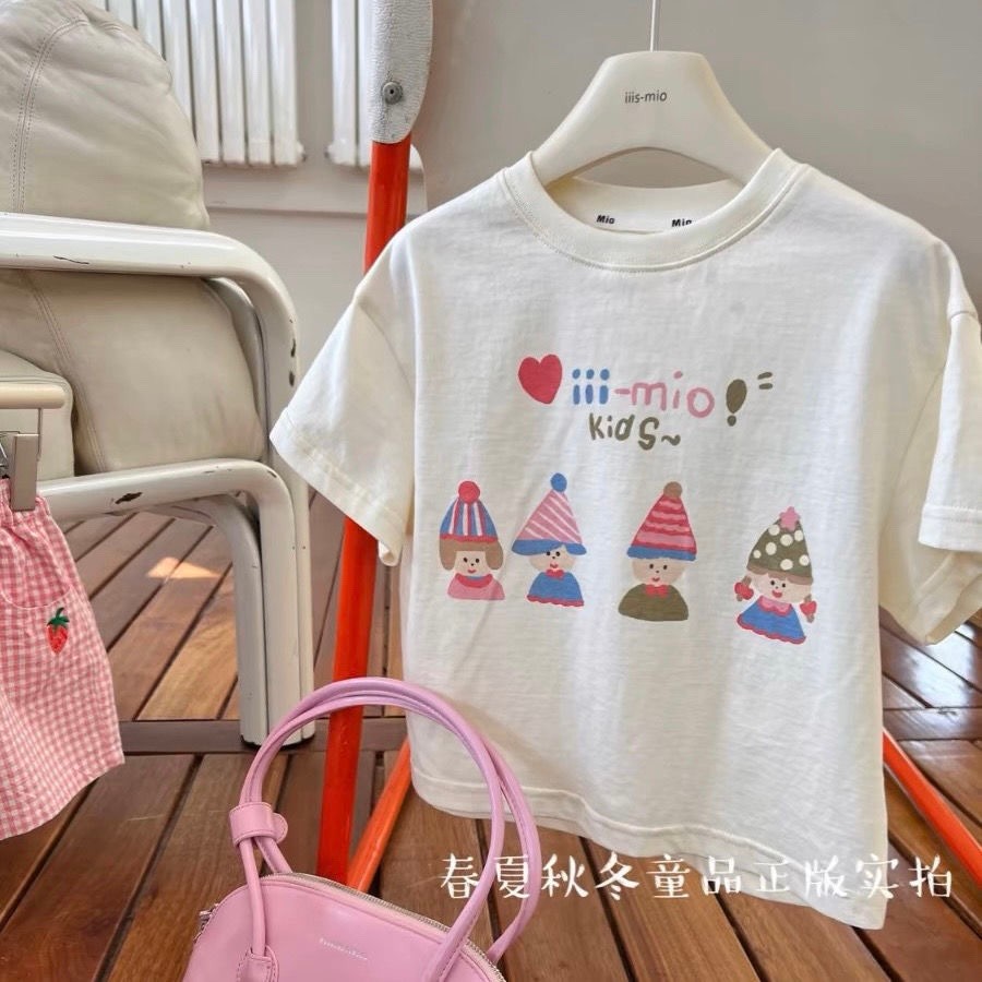 100% algodão crianças camiseta de manga curta verão novo estilo menina bebê menina impresso estilo princesa meia manga t