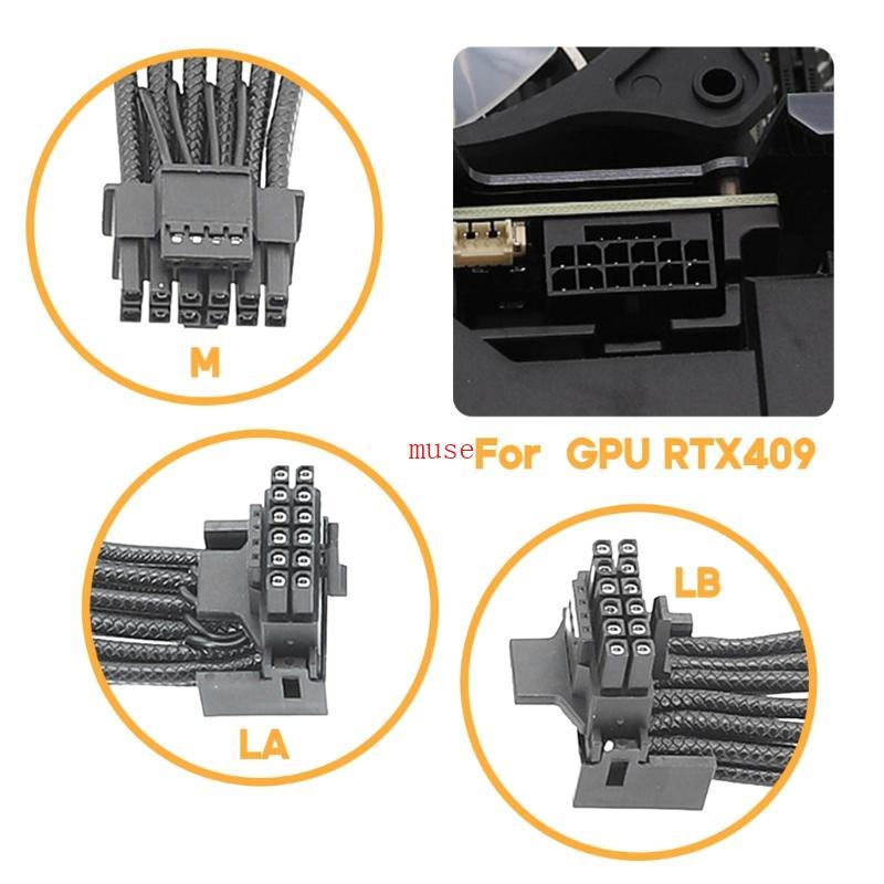 muse RTX4090 RTX4080 12VHPWR Para 4x8 Pinos 3x8Pin 2x8pin Cotovelo De 90 Graus PCI-e 16 12 + 4P Cabo GPU 18AWG 15CM