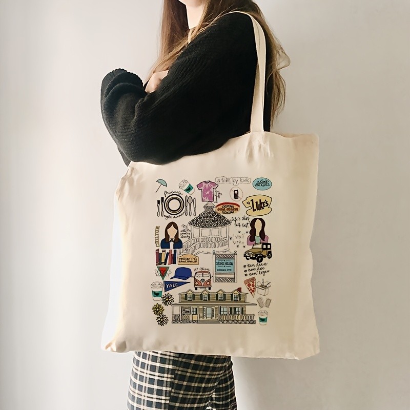 Ecobag Gilmore Girls Stars Hollow Sacola Literária Rory Lorelai Luke's Yale Tote Bag Estampada