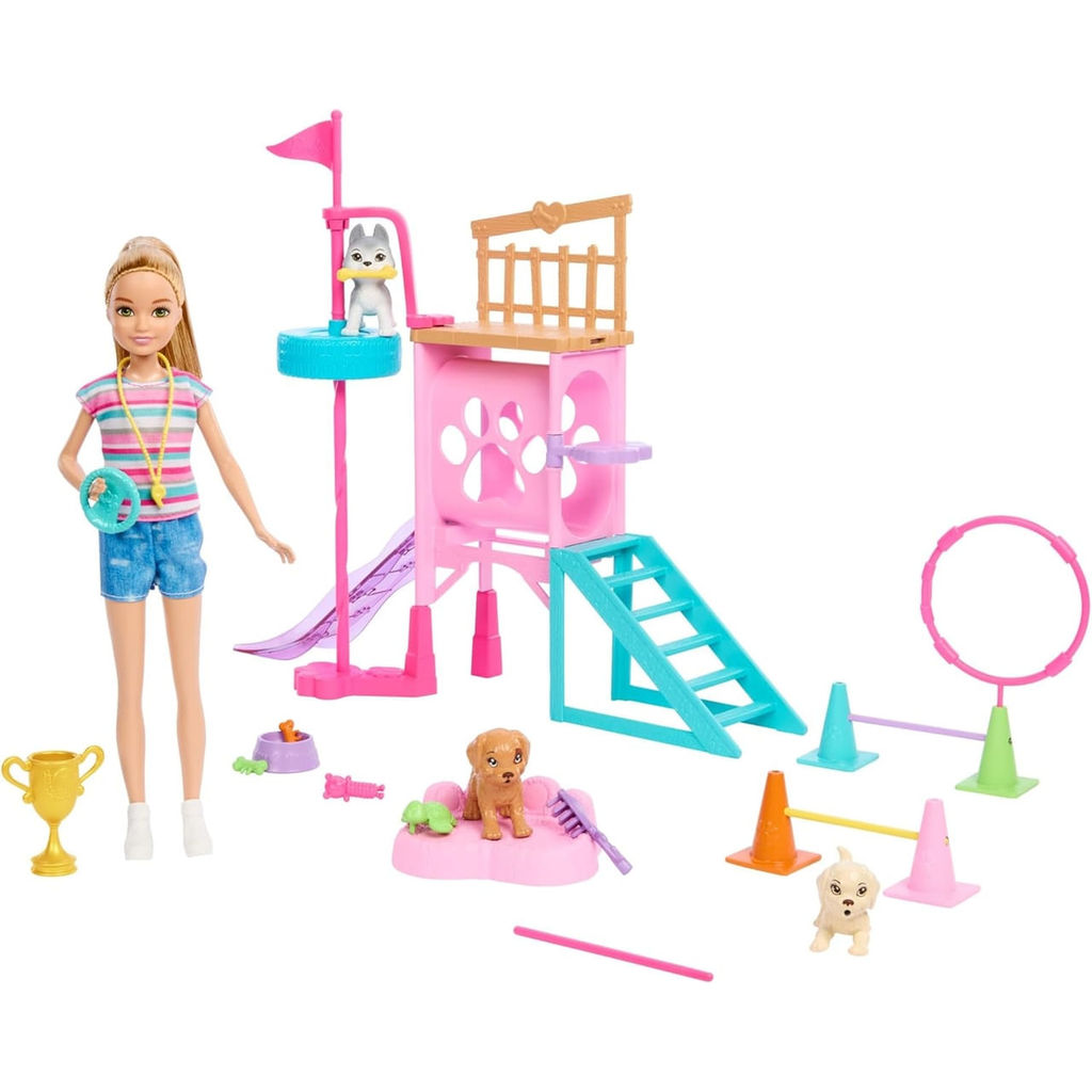 Playset Barbie com Boneca - Treinadora de Cachorrinhos - Barbie e Stacie - Mattel