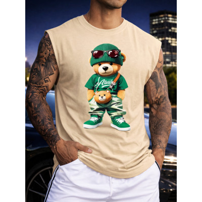 Camiseta Regata Oversized Trap Ursinho Estiloso Charme Streetwear Sport Ajuste Amplo e Confortável Casual